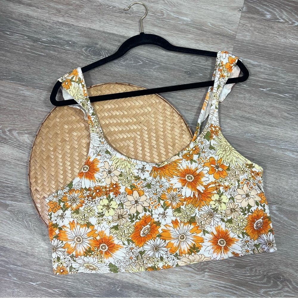 Urban outfitters floral print cropped tank
